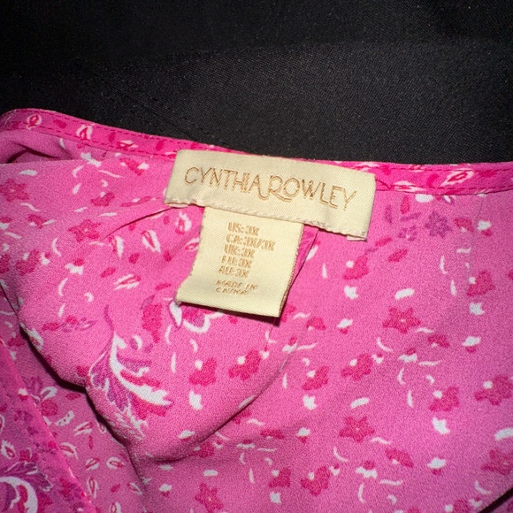 Cynthia Rowley Pink Short-Sleeved Blouse – Button Detail & Gathering - 3xl - Picture 2 of 8